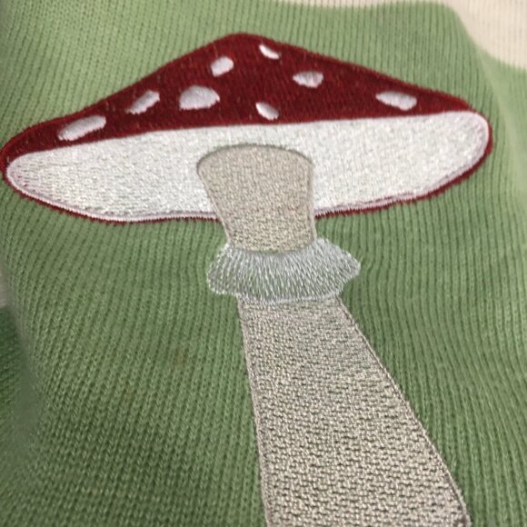 sz 3 xl Thorne & Fable cottage core sweater embroiderd mushroom frog snail - Picture 6 of 6